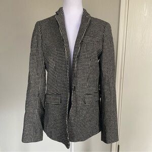 J. Crew Black and White Houndstooth Blazer